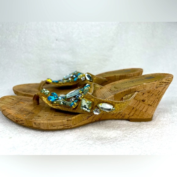 White Mountain, jeweled cork 2.5 inch wedge. - Picture 3 of 4